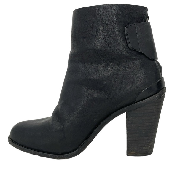 rag & bone Shoes - Rag & Bone Boots Women's 8.5 Black Leather Heeled Ankle Bootie Zip Round Toe